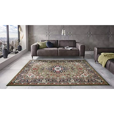 Afbeelding van Vloerkleed Skazar Isfahan 120x170cm Groen Vintage 123vloerkleed.nl is de online webshop voor vloerkleden en woonaccessoires.