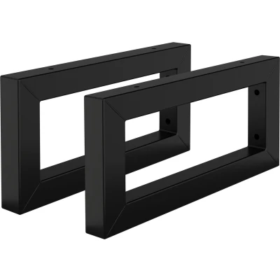 Afbeelding van Wandhouder voor wastafel Set van 2 30x15 cm Zwart staal ML Design