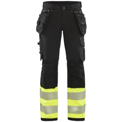 Afbeelding van Blaklader Dames High Vis 4 weg stretch werkbroek 7193 1642 Zwart/High Geel C34