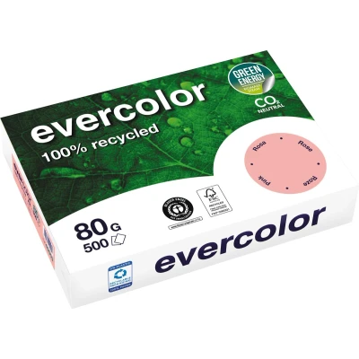 Afbeelding van Clairefontaine Evercolor, gekleurd gerecycleerd papier, A4, 80 g, 500 vel, roze papier