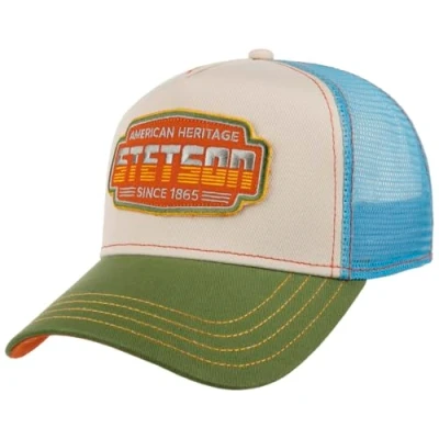 Afbeelding van Stetson Lightning Trucker Cap Basecap Baseball Truckercap Mesh Heren Snapback, met klep, voering, lente, zomer, groen blauw, One size