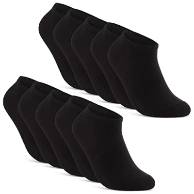 Afbeelding van 10 20 30 Sneaker Sokken Heren &amp; Dames Zwart Wit Grijs Katoen (10x 43 46)