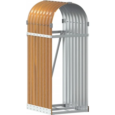Afbeelding van Haardhoutopslag 40x45x100 cm gegalvaniseerd staal lichtbruin