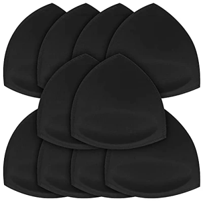 Afbeelding van SKENGWEL 5 Paar vrouwen Driehoek BH Pads Inserts Verwijderbare Push Up Sport Cups Vervangingen Voor Bikini Top Badpak, Zwart B/C