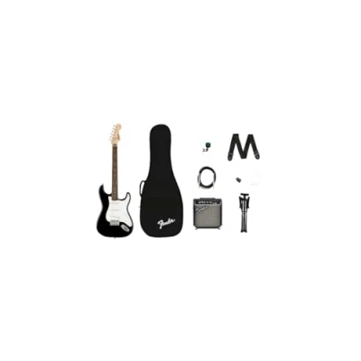 Afbeelding van Squier by Fender Stratocaster Elektrische gitaar, starterspakket, Laurel Fingerboard, inclusief Frontman 10G gevoerde gitaartas, kabel, riem en snaren