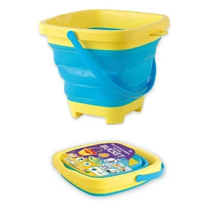 Afbeelding van Opvouwbare strandemmer, emmer zand emmers siliconen inklapbare emmer, voor kinderen strand spelen camping gear water en voedsel kruik,