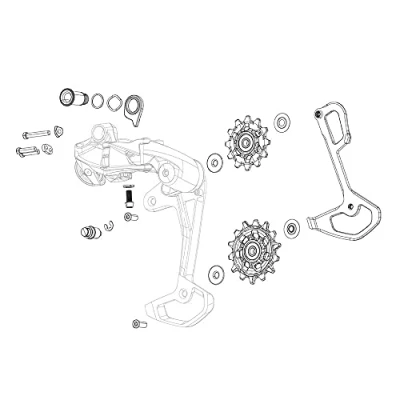 Afbeelding van SRAM Force eTap AXS Wide B bouten /Limit Schroevenset voor achterderailleur