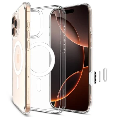 Afbeelding van Spigen Ultra Hybrid T MagFit Case voor iPhone 16 Pro, Compatibel met MagSafe accessories hoesje Wit