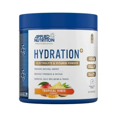 Afbeelding van Applied Nutrition Hydration+ Complete Electrolyte &amp; Vitamin Powder Tropical Vibes Hydratatie Elektrolyten Electrolytes Hydration Magnesium