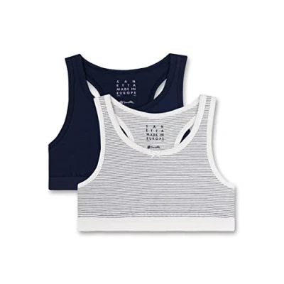 Afbeelding van Sanetta 2ER PACK Bustier voor kinderen, Maat: 176, Weiß /dunkelblau