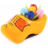 Afbeelding van Souvenir Magneet Klomp Met Tulpen Holland Boerengeel 5 Cm Een Stuk