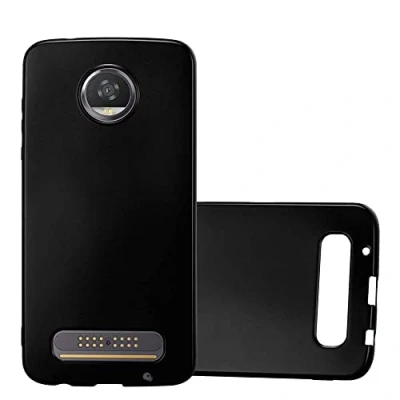 Afbeelding van Cadorabo Hoesje geschikt voor Motorola MOTO Z2 PLAY / FORCE in METALLIC ZWART Beschermhoes gemaakt van flexibel TPU silicone Case Cover
