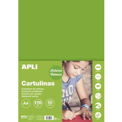 Afbeelding van APLI 14240 Grasgroene kaartenvoorraad A4 170 g 50 vellen