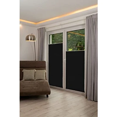Afbeelding van K home 872765 21 Klemmfix plissé 55 x 130 cm (B L) antraciet lichtbescherming +++ Moderne Crushed optiek