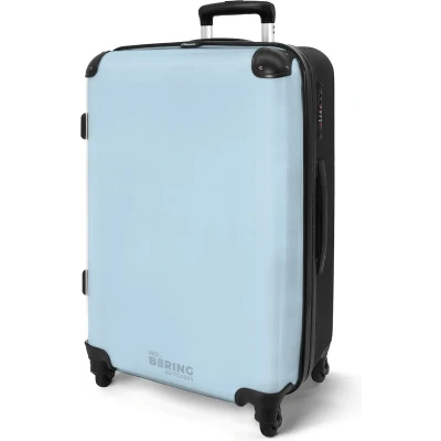 Afbeelding van NoBoringSuitcases.com® Koffer groot Rolkoffer lichtgewicht Pastel blauw Reiskoffer met 4 wielen Grote trolley XL 20 kg bagage