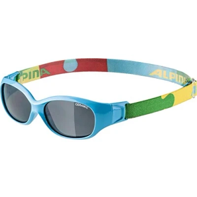 Afbeelding van ALPINA Unisex Kinderen, SPORTS FLEXXY KIDS Zonnebril, cyan puzzle gloss/black, One Size