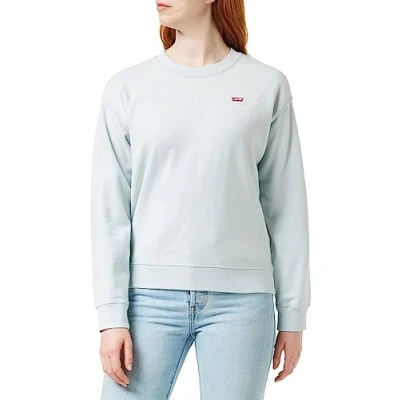 Afbeelding van Levi&#039;s dames Sweater met logoborduring in de kleur Lichtblauw, maat: S