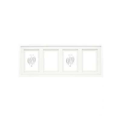 Afbeelding van Deknudt Frames multifotolijst wit passe partout 4 foto&#039;s 10x15