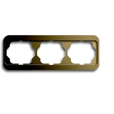 Afbeelding van Abb busch jaeger alpha nea 3 voudig afdekraam montage hori klem mat brons metaal geanodiseerd ip20 2cka001754a1728