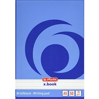 Afbeelding van herlitz schrijfblok x.book, A5, ongeperforeerd, 50 vel, gelinieerd 70 g/m²