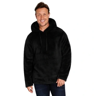 Afbeelding van CityComfort Heren hoodies super zachte pluizige hoodie trui voor mannen en tieners M 3XL fleece loungewear cadeaus hem, Zwart, L