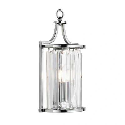 Afbeelding van Searchlight Victoria wandlamp, chroomkleurig, kristalglas, 18 cm, E14