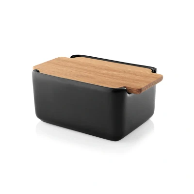 Afbeelding van Eva Solo Nordic Kitchen Botervloot Met Eiken Deksel Zwart