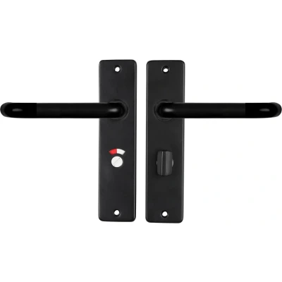 Afbeelding van Deurklink met wc sluitingschild Starx Coupe 57 mm (Aluminium, Zwart)