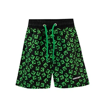 Afbeelding van Minecraft Creeper zwemshorts voor jongens, Zwart, 8 9 jaar