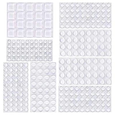Afbeelding van rubberen voeten, transparante zelfklevende bufferpads, 316 stuks, meubeldeurbumpers, geluidsdempende bumpers voor deuren, kasten, lade, glazen antislip pads (8 maat)