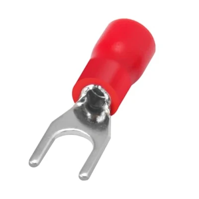 Afbeelding van Heschen Vork Geïsoleerde Draad Connector Elektrische Crimp Terminal SV1.25 4S Stud maat #8 voor 0.5 1.5mm² (22 16 AWG) Rood 100Pack