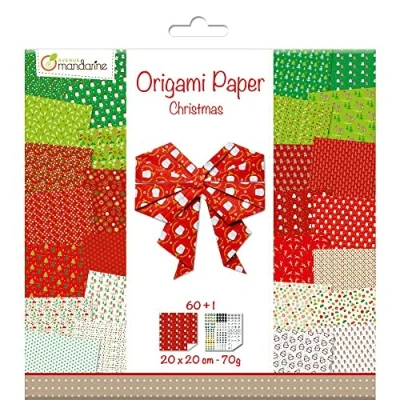 Afbeelding van Origami papier Christmas 2, 60 vel 70g 20 x cm met motief
