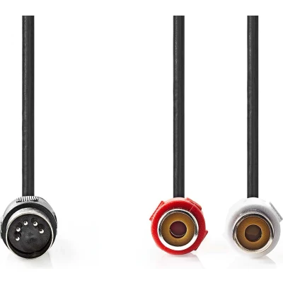 Afbeelding van Din naar tulp kabel (m/v) Nedis 0.2 meter (Stereo, 5 pin)