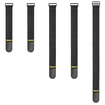 Afbeelding van Trilancer Elastische Koordbanden met Antislip Stroken, 3 maten Combo(5 Stuks) Stevige Haak en Lus Opbergbanden voor Verlengsnoeren, Kabels, Touwen, Slangen, Fiets, Organiseren van de Garage