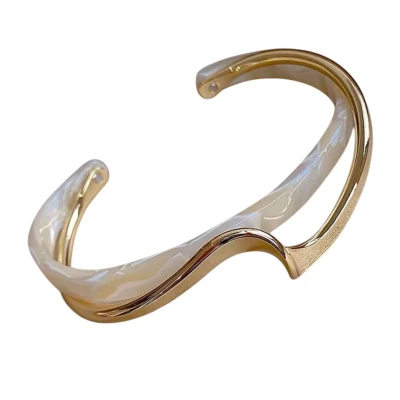 Afbeelding van Mpariz Luxe Damesarmband Manchet Armband Met Faux Parel inlay Chique en Elegant