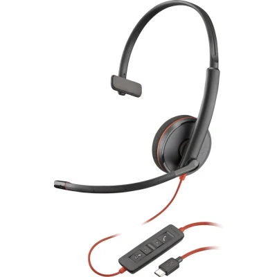 Afbeelding van POLY Blackwire 3210 zwarte mono USB C headset + C/A adapter (bulk)