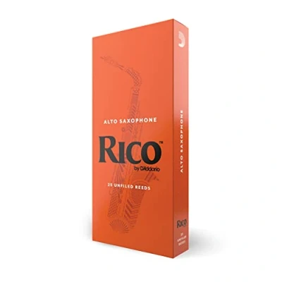 Afbeelding van Rico Saxofoon Rieten Riet voor Altsaxofoon Dunnere Vamp Cut het gemak van spelen, traditionele blanco helder geluid, niet ingediend krachtige Toon Altsax 3.5 Sterkte, 25 Pack