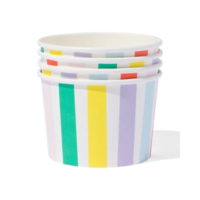 Afbeelding van HEMA Papieren Bakjes Streep 4 Stuks