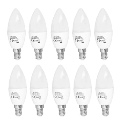 Afbeelding van Jandei 10 x Led Bulb E14 C37 van 7W equivalent aan 60W, 330º opening, in 4200K neutraal wit licht voor plafondlampen, verlichtingssystemen, decoratieve wandlampen