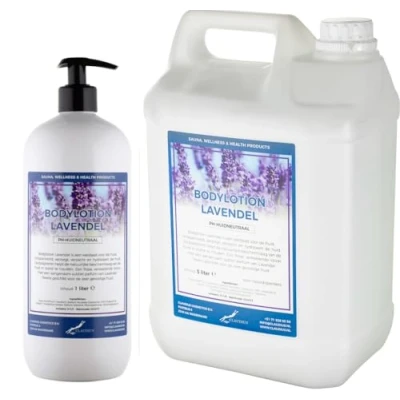 Afbeelding van Bodylotion Lavendel 1 liter met gratis pompje hervulbaar + Jerrycan 5 navulling