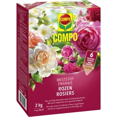 Afbeelding van COMPO Meststof Rozen directe en lange werking 6 maanden voor een stevige groei prachtige bloei doos 2 kg