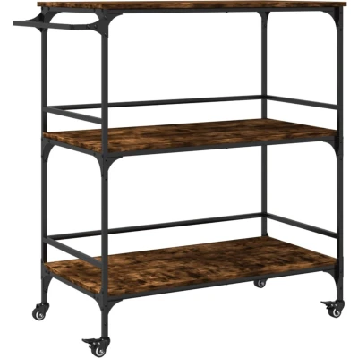 Afbeelding van vidaXL Keukentrolley 100,5x50x105 cm bewerkt hout gerookt eikenkleurig