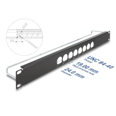Afbeelding van Delock 19″ D Typ Patchpanel mit Entlastungsschiene 8 Port mittig 1 H