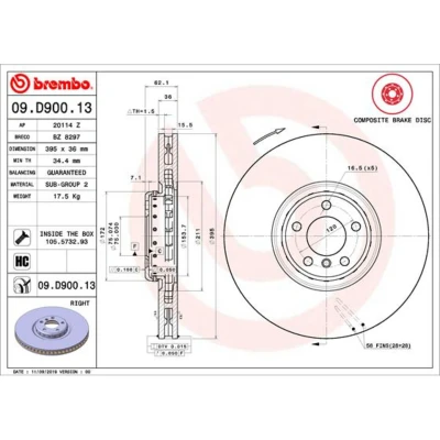 Afbeelding van Brembo Remschijven 09.D900.13