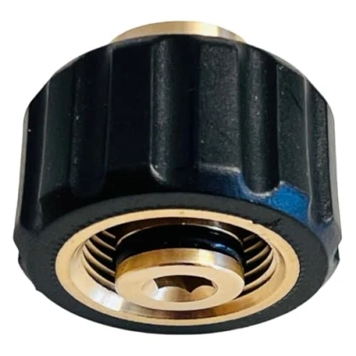 Afbeelding van M&amp;M Smartek Hogedrukreiniger adapter M22 IG op 1/4&quot; aansluiting 1: M22x1,5 binnendraad 2: materiaal: messing met kunststof bescherming