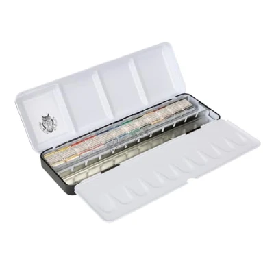 Afbeelding van Schmincke Retro metalen doos 12 x halve noppen Horadam Aquarel 74 635 097