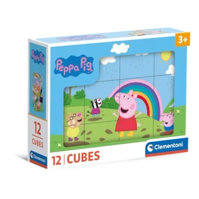 Afbeelding van Clementoni Puzzel Peppa Pig 12 Stukjes Cube Supercolor Voor Kinderen 3 5 Jaar, Gemaakt In Italië 41195