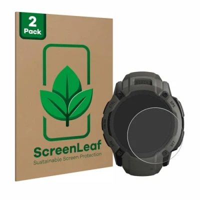 Afbeelding van ScreenLeaf Screenprotector voor Garmin Instinct 2X Solar Duurzame schermbescherming Folie Beschermfolie transparant (2 Stuks)
