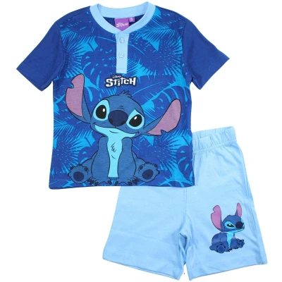 Afbeelding van Disney Lilo &amp; Stitch Pyjama Shortama Blauw Maat 122/128