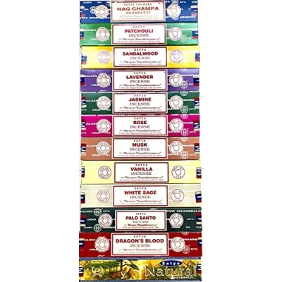 Afbeelding van Satya wierookstokjes, 12 verschillende aroma&#039;s, elk 15 gram